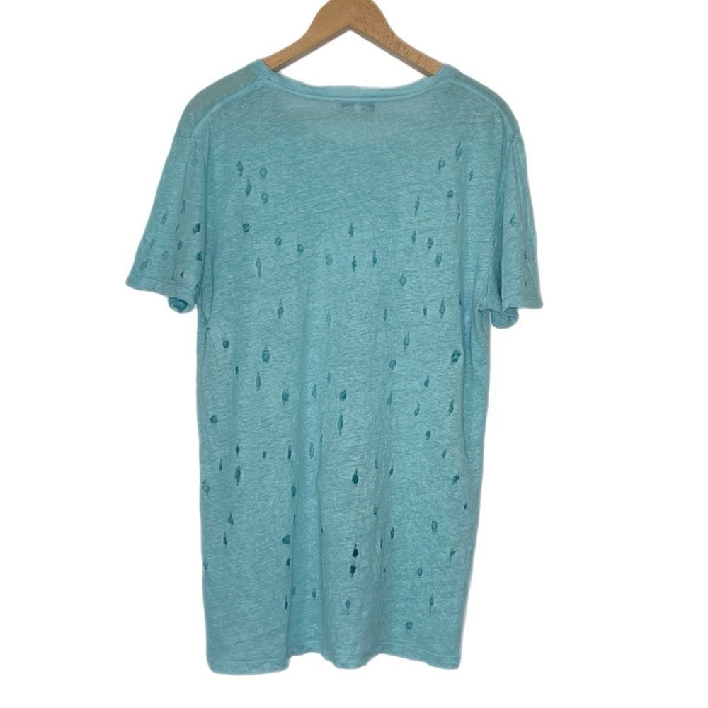 IRO Women’s Clay Linen Tee Aqua - Picture 3 of 6